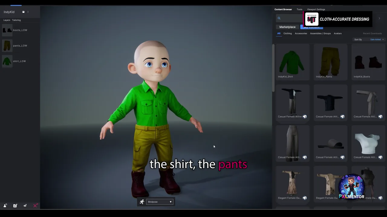 Wardrobe and finishing in MetaTailor