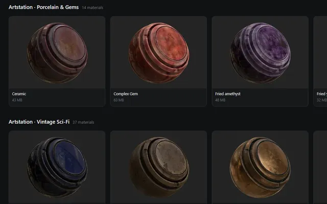 PXLlibrary, materials